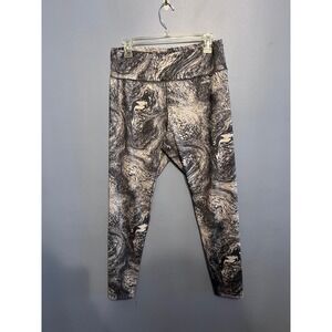 Merrell Women's Ever Move Gray Marble Print Active Leggings SZ XL Workout Wear